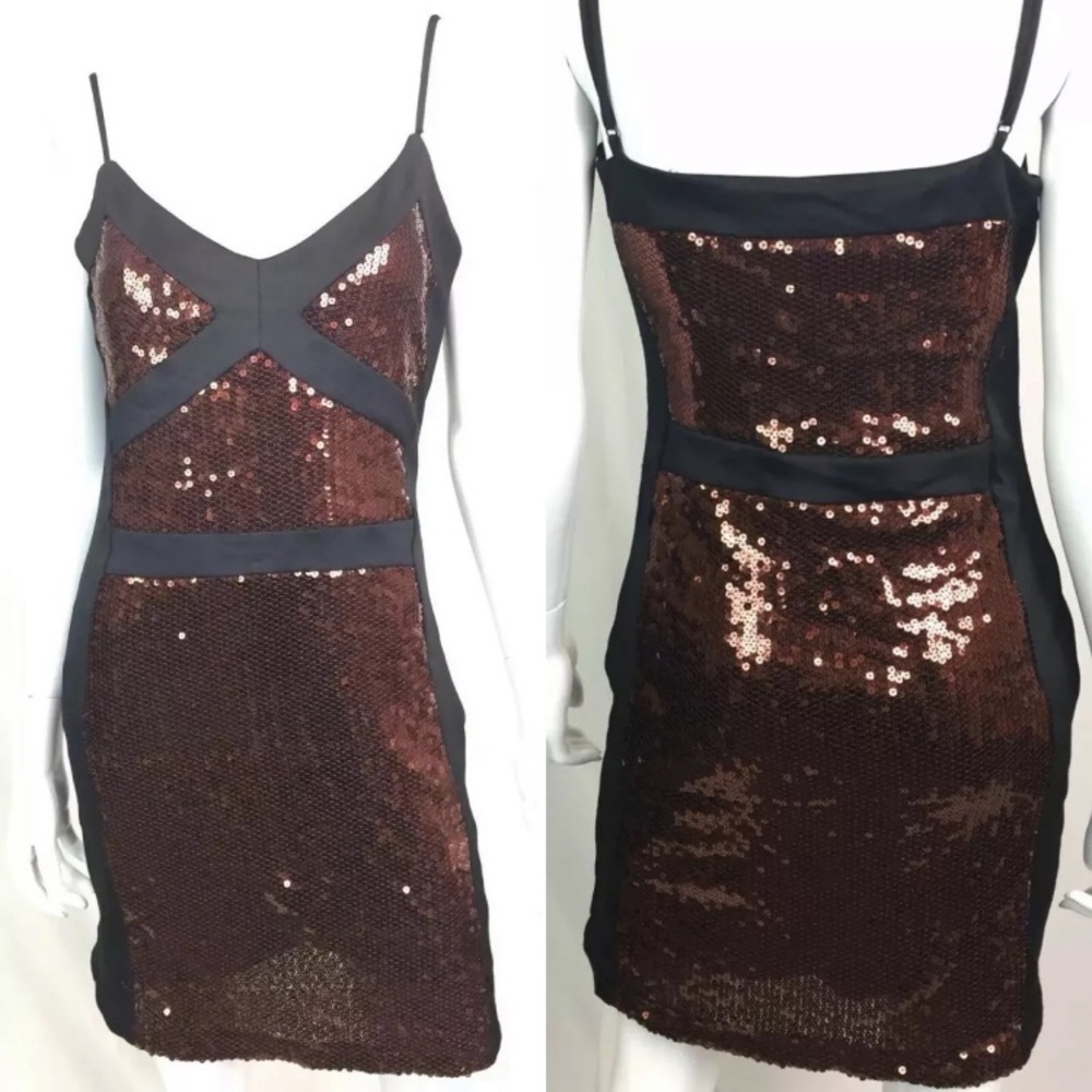 Bebe Addiction Stretchy Sequin Bodycon Mini Dress